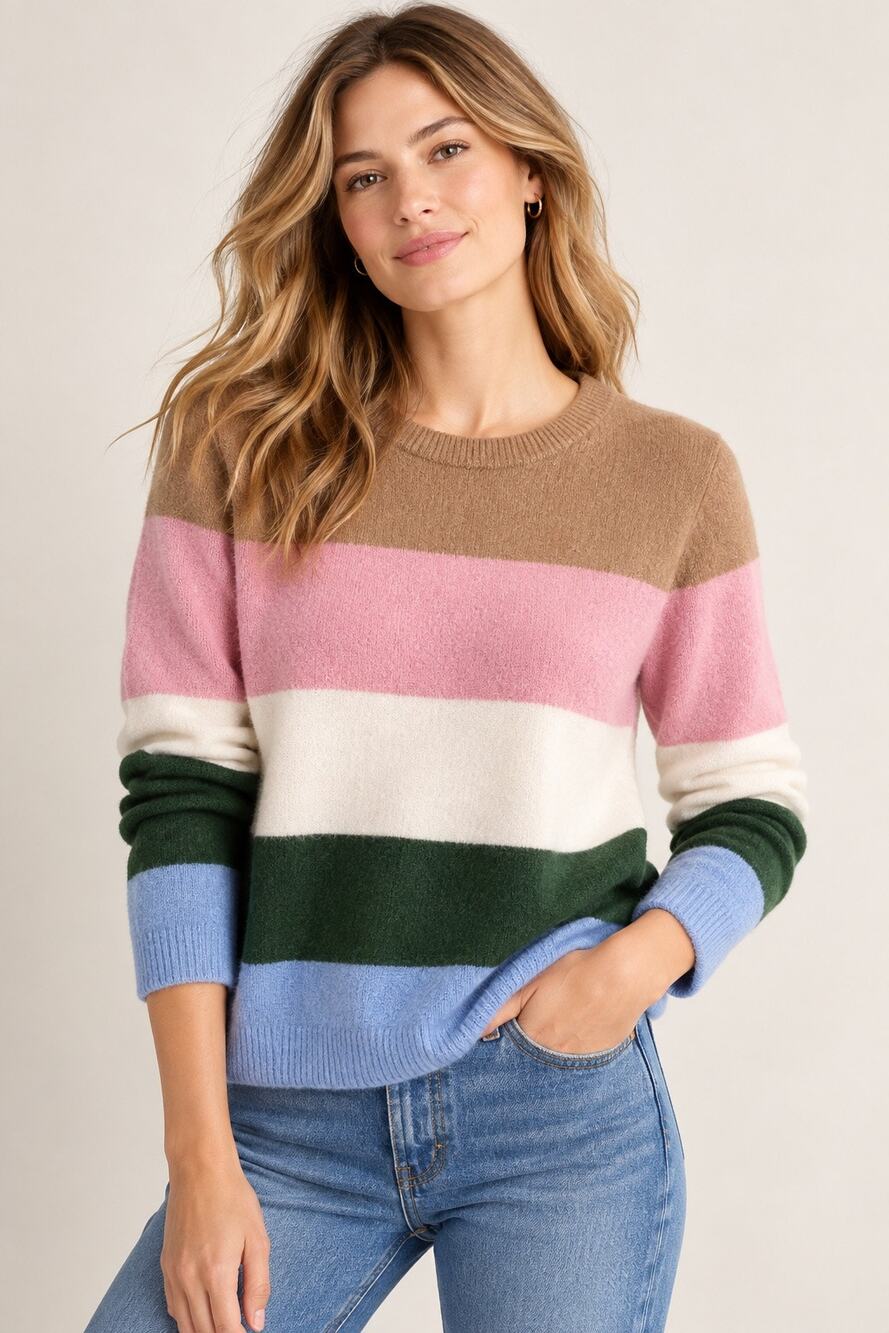 J.Crew Striped Extra Soft Wool-Blend Sweater